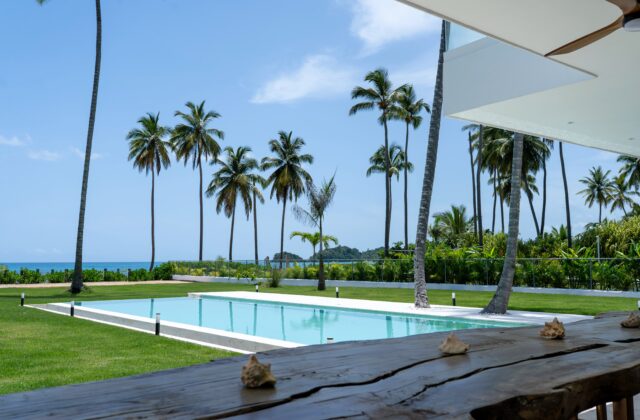 Infinity pool at Villa Serenity looking toward the ocean, Cap Bonita, Las Terrenas