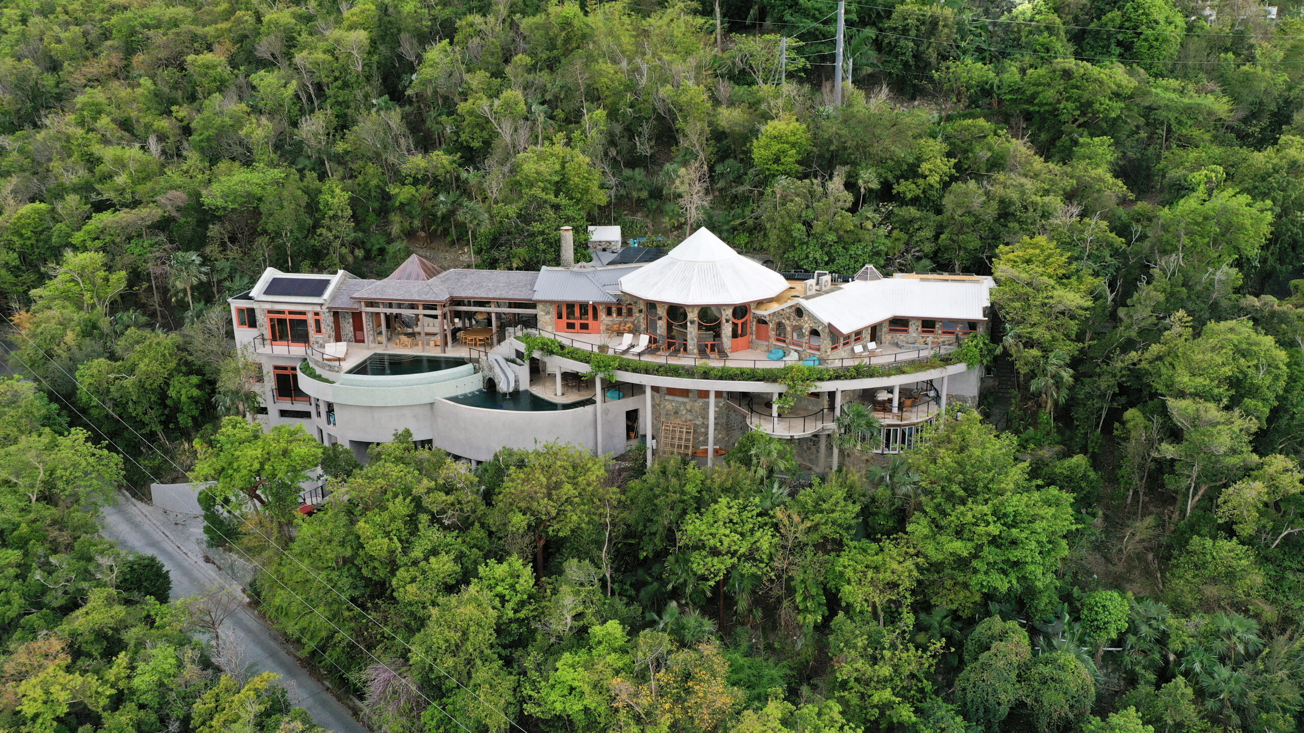 Valhalla from above, in the trees above Cinnamon Bay, Catherineberg, St. John